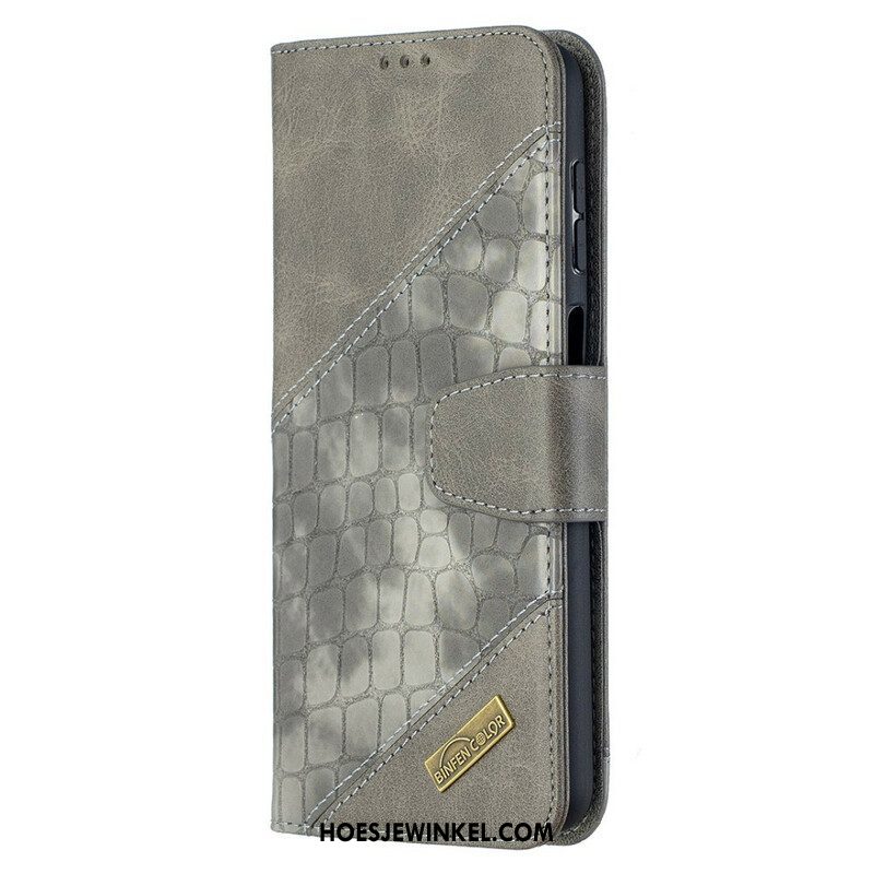 Flip Case voor Samsung Galaxy M12 / A12 Klassiek Krokodillenleer-effect