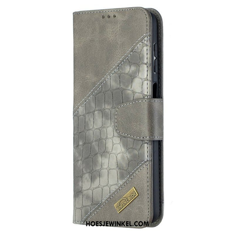 Flip Case voor Samsung Galaxy M12 / A12 Klassiek Krokodillenleer-effect