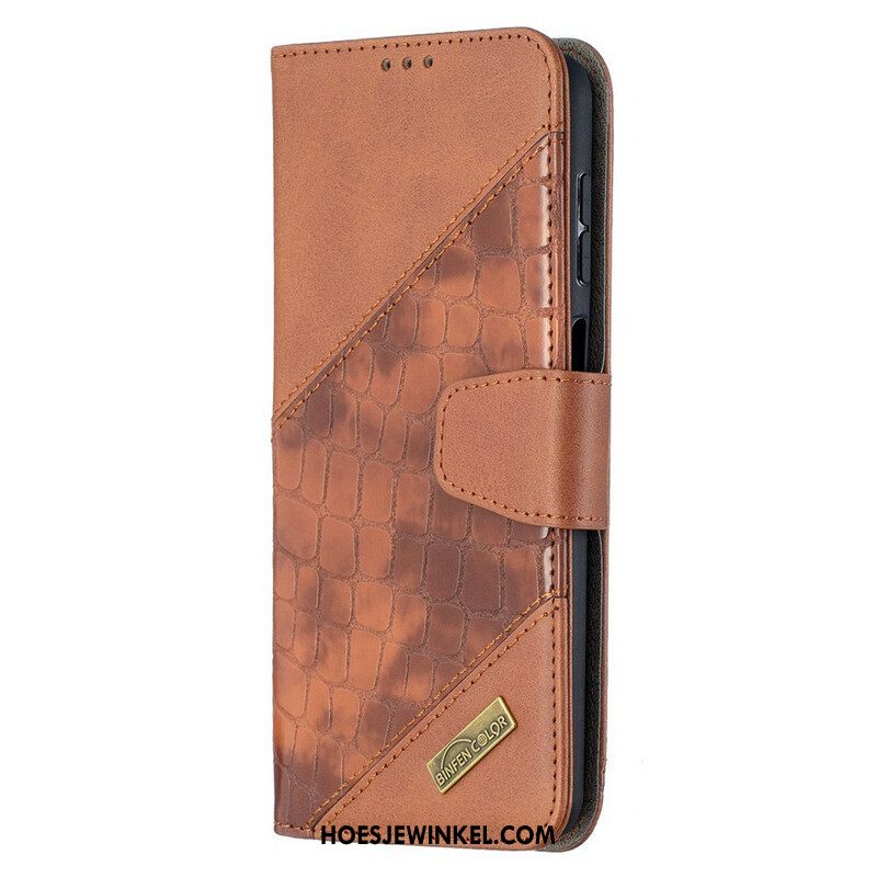 Flip Case voor Samsung Galaxy M12 / A12 Klassiek Krokodillenleer-effect