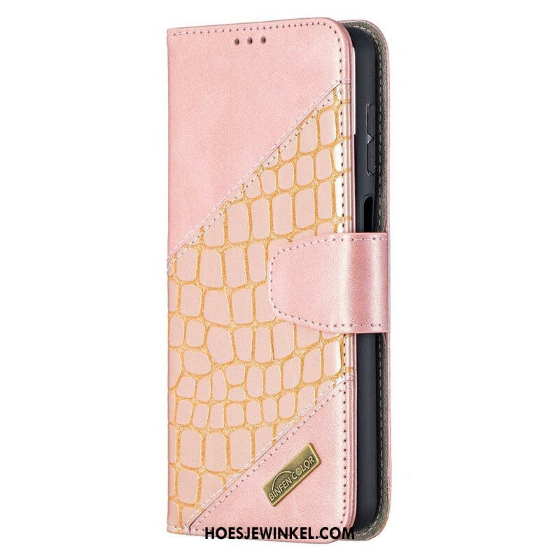 Flip Case voor Samsung Galaxy M12 / A12 Klassiek Krokodillenleer-effect