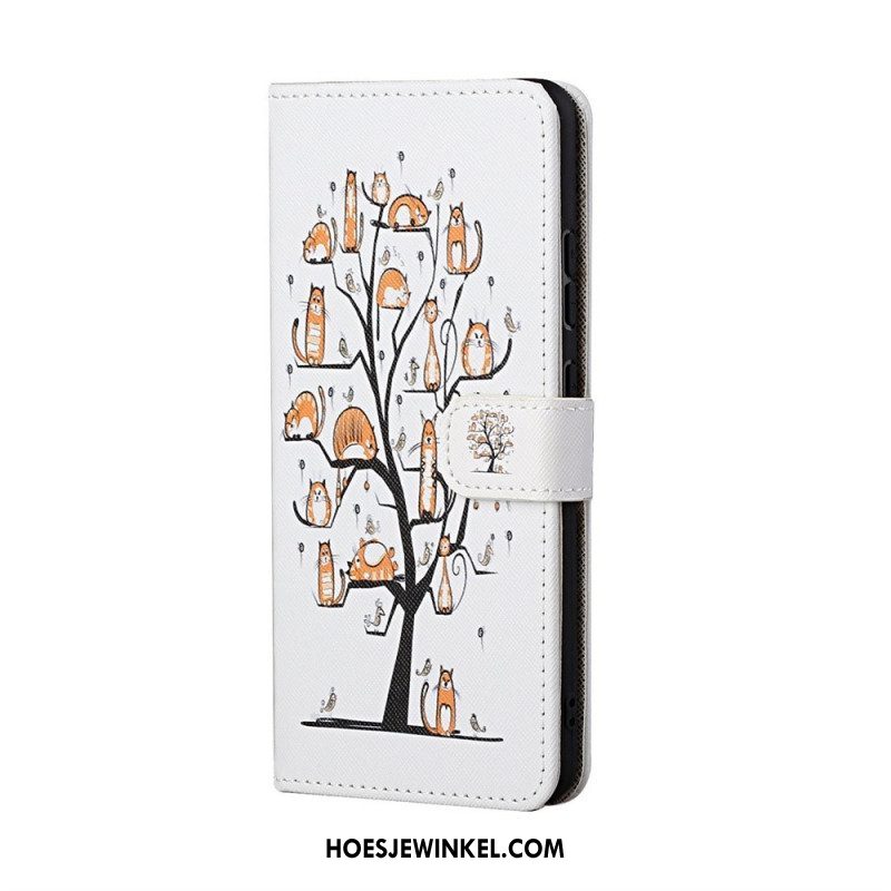 Flip Case voor Samsung Galaxy M23 5G Met Ketting String Katten