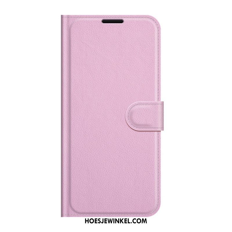 Flip Case voor Samsung Galaxy S22 5G Klassiek Litchi-leereffect