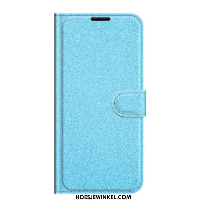 Flip Case voor Samsung Galaxy S22 5G Klassiek Litchi-leereffect