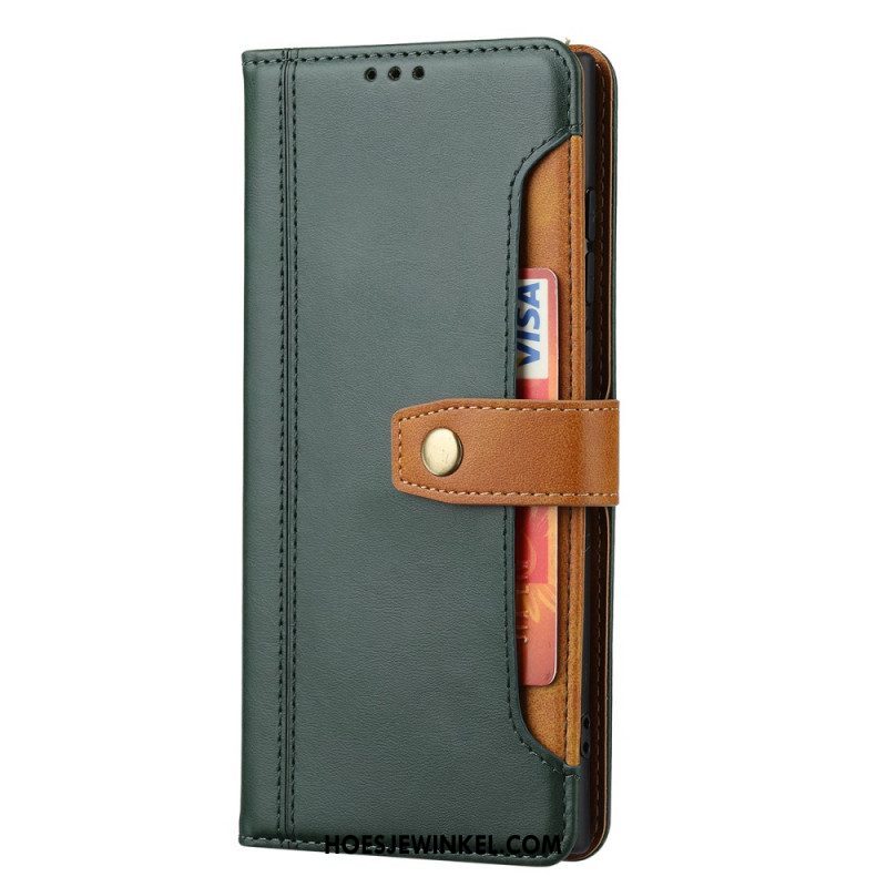 Flip Case voor Samsung Galaxy S22 Ultra 5G Kunstleer Met Riem