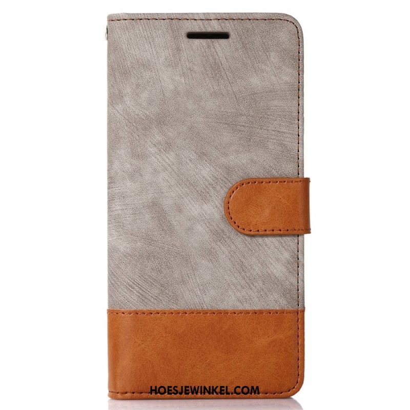 Flip Case voor Samsung Galaxy S23 5G Bicolor Skin-touch