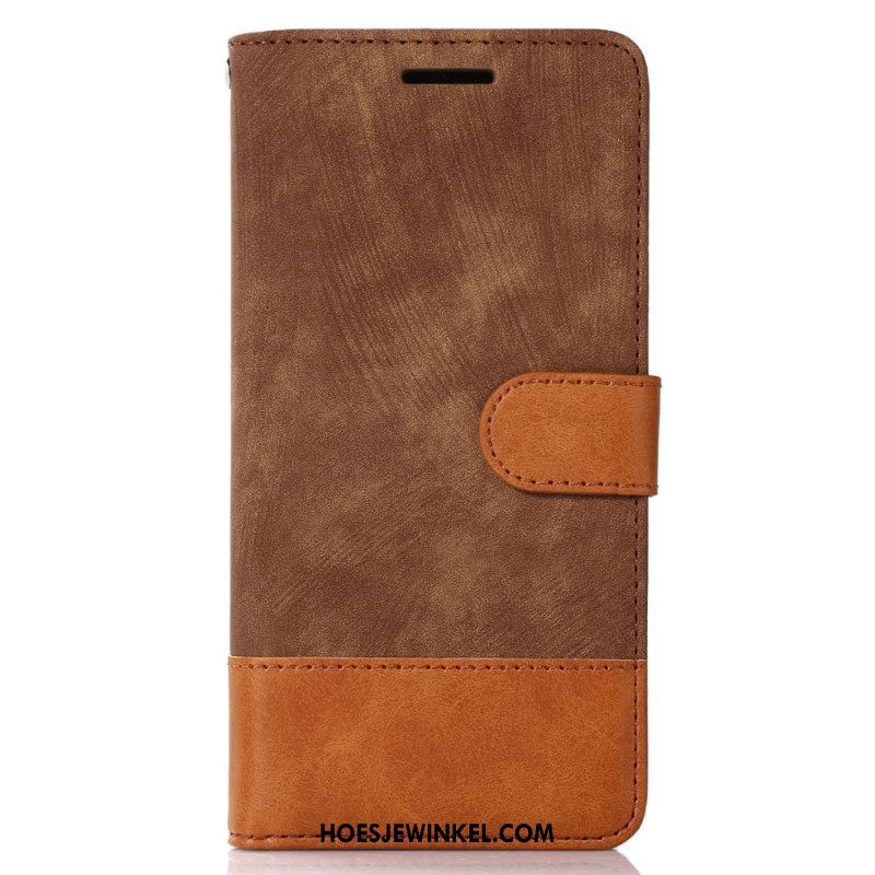 Flip Case voor Samsung Galaxy S23 5G Bicolor Skin-touch