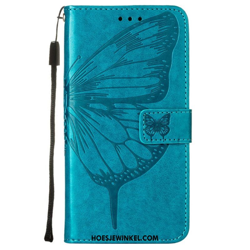 Flip Case voor Samsung Galaxy S23 5G Vlinderontwerp Met Sleutelkoord