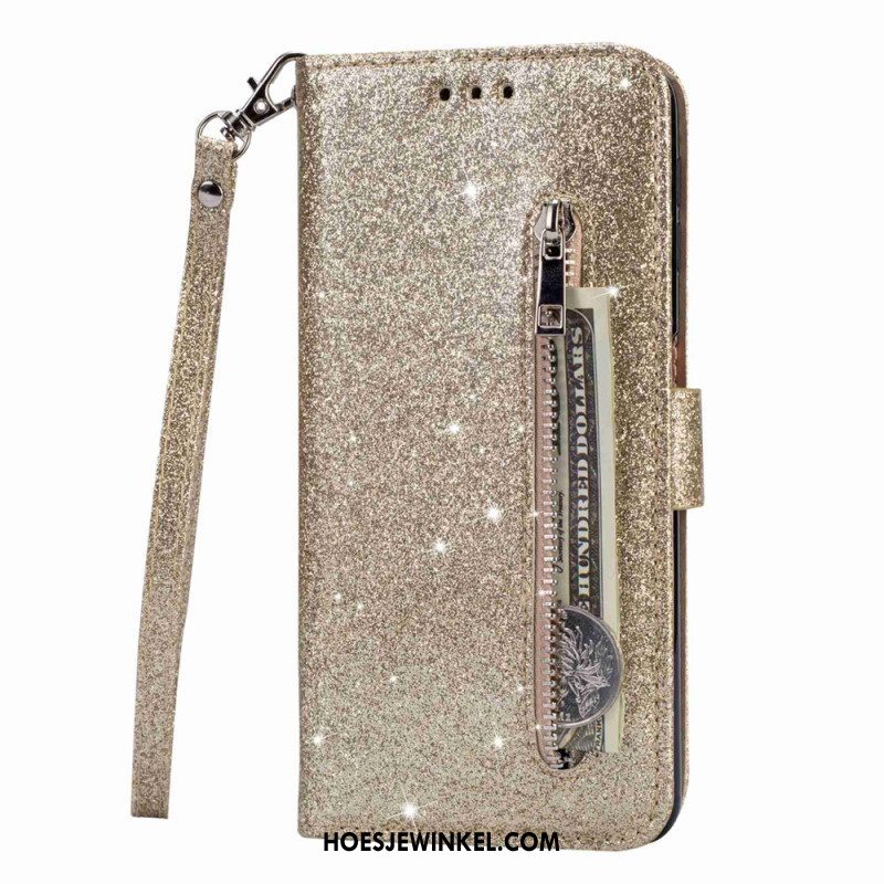 Flip Case voor Samsung Galaxy S23 Ultra 5G Glitter Portemonnee