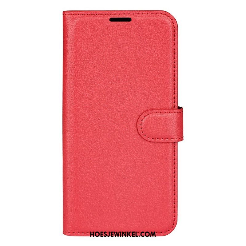 Flip Case voor Sony Xperia 10 IV Klassiek Lychee Kunstleer