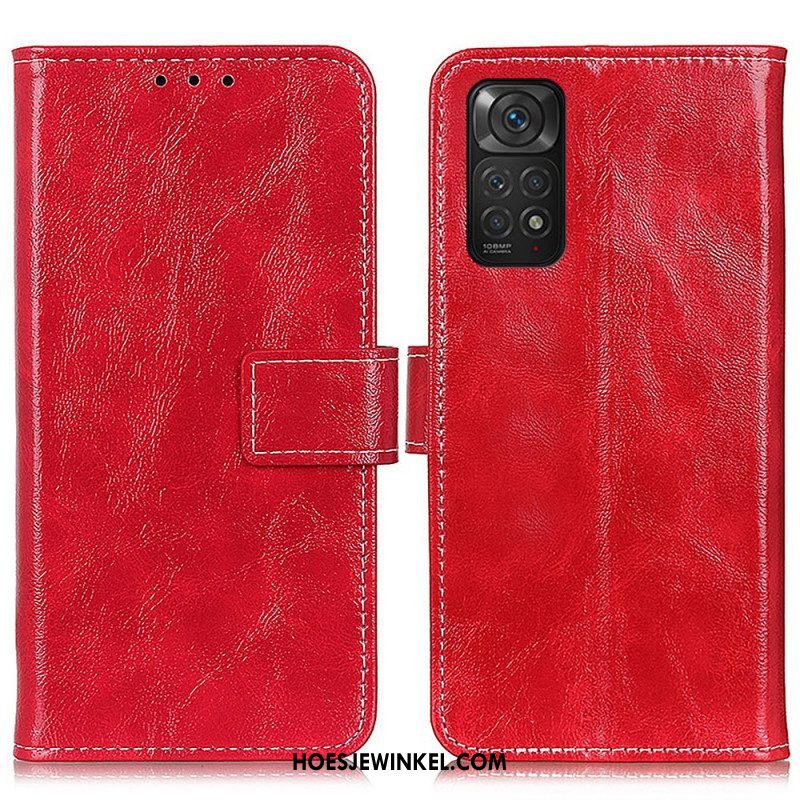 Flip Case voor Xiaomi Redmi Note 11 / 11S Glanzende En Zichtbare Naden