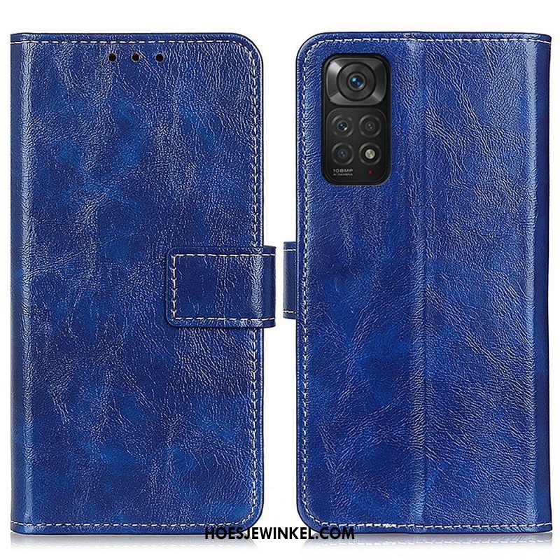 Flip Case voor Xiaomi Redmi Note 11 / 11S Glanzende En Zichtbare Naden