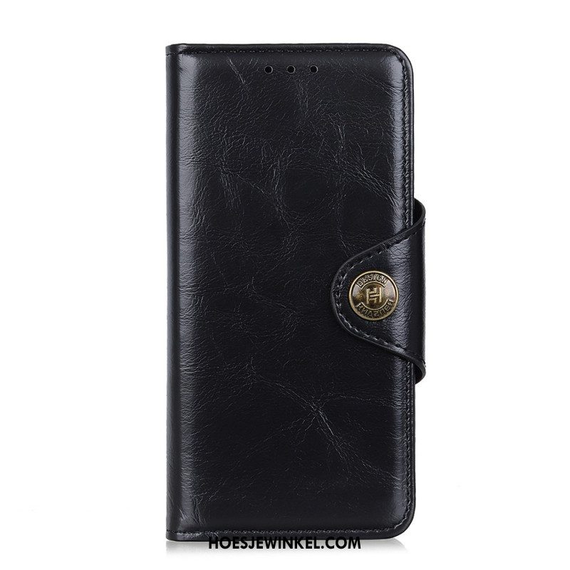 Flip Case voor Xiaomi Redmi Note 11 Pro / 11 Pro 5G Khazneh Knoop Van Imitatielakleer