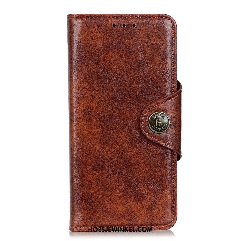 Flip Case voor Xiaomi Redmi Note 11 Pro / 11 Pro 5G Khazneh Knoop Van Imitatielakleer