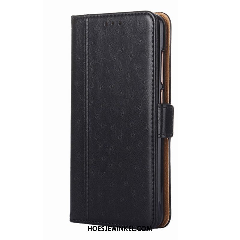 Flip Case voor Xiaomi Redmi Note 11 Pro / 11 Pro 5G Struisvogel Huidtextuur