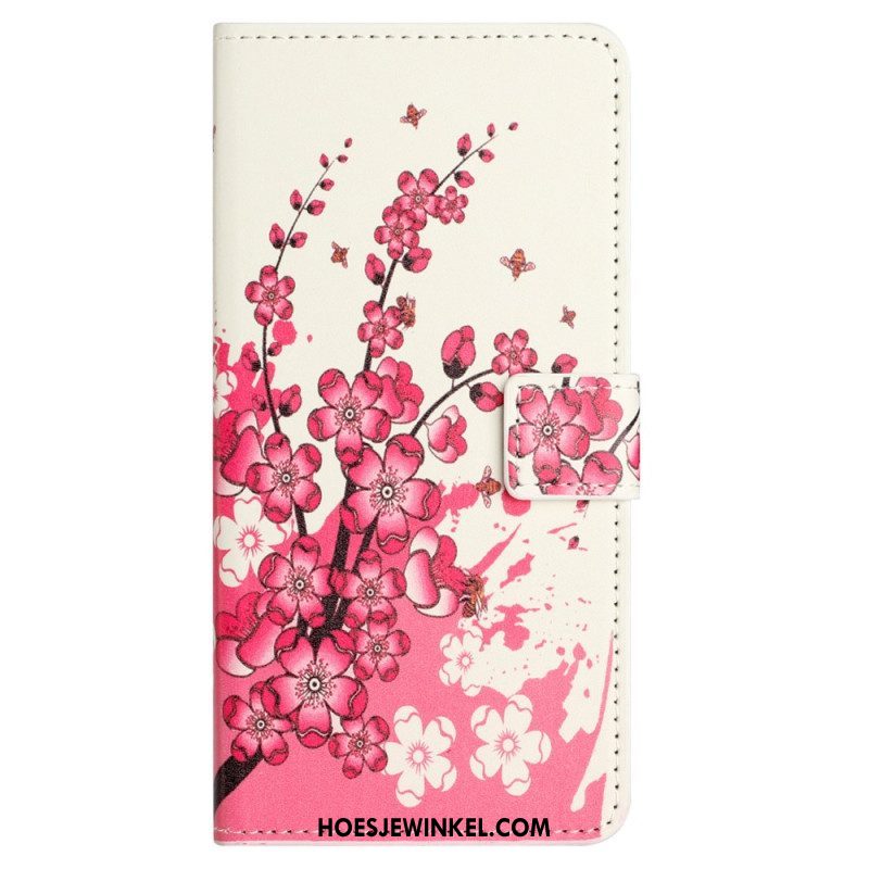Flip Case voor Xiaomi Redmi Note 12 4G Tropische Bloemen