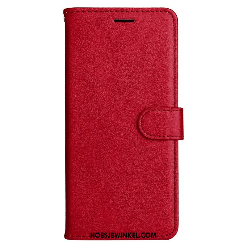 Flip Case voor Xiaomi Redmi Note 12 5G Met Ketting Effen Met Bandje