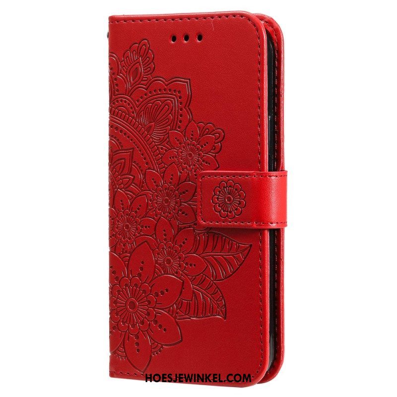 Flip Case voor Xiaomi Redmi Note 12 Pro Met Ketting Riem Bloem Mandala