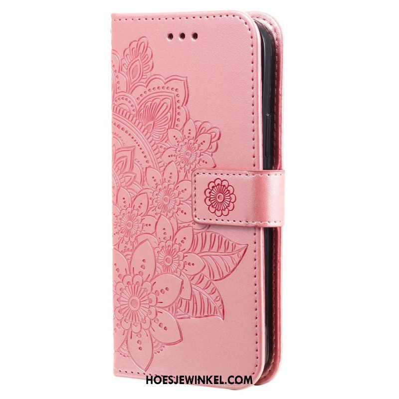 Flip Case voor Xiaomi Redmi Note 12 Pro Met Ketting Riem Bloem Mandala