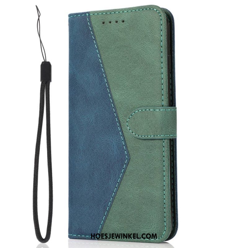 Flip Case voor Xiaomi Redmi Note 12 Pro Met Ketting Tweekleurige Riem