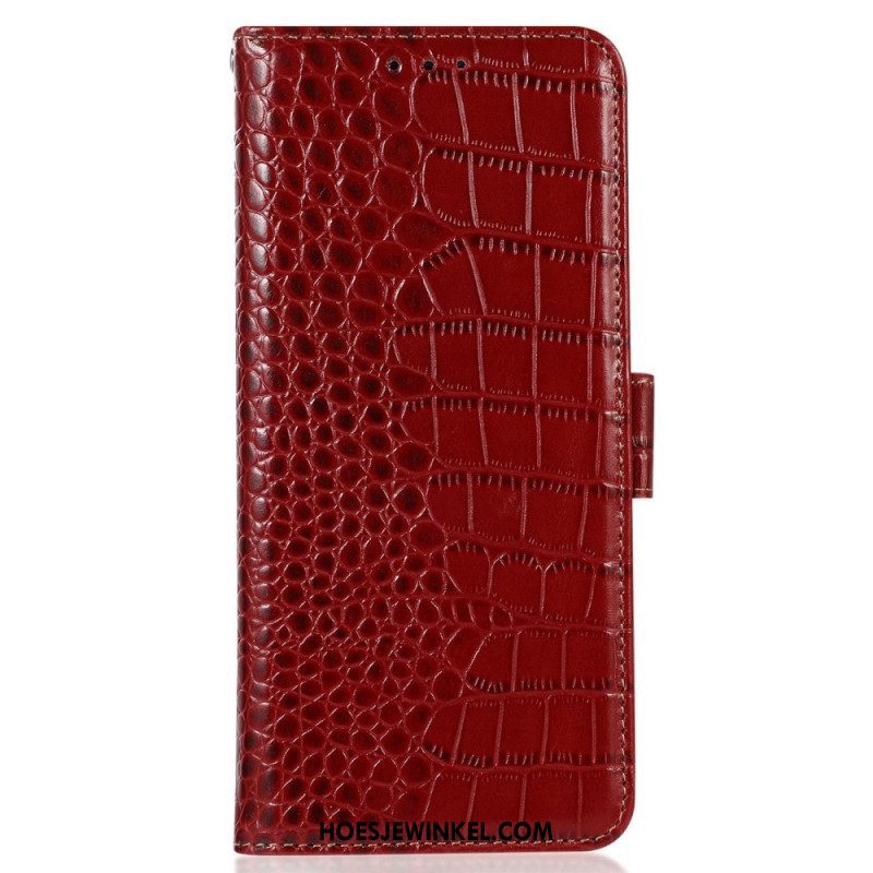 Flip Case voor Xiaomi Redmi Note 12 Pro Plus Rfid In Krokodilstijl