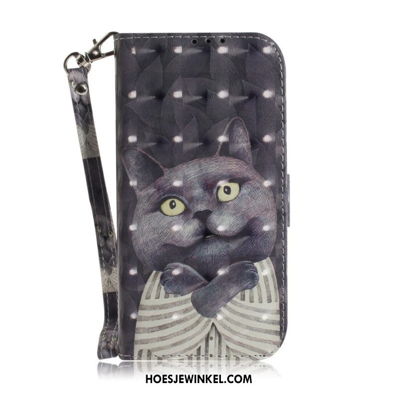 Flip Case voor iPhone 14 Plus Met Ketting String Katten