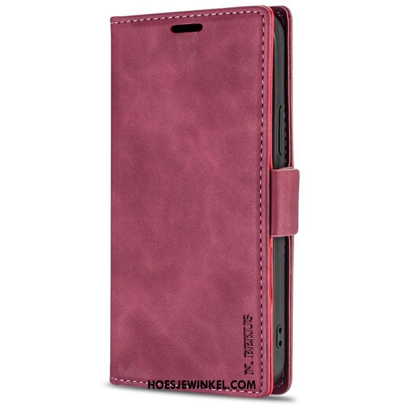 Flip Case voor iPhone 14 Pro Max Ln.bekus Ledereffect