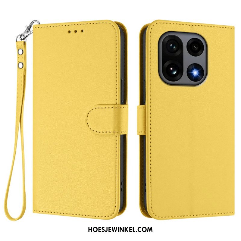 Folio-hoesje Oneplus 15 Telefoonhoesje Effen Met Riempje