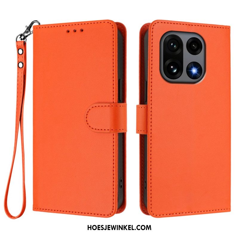 Folio-hoesje Oneplus 15 Telefoonhoesje Effen Met Riempje