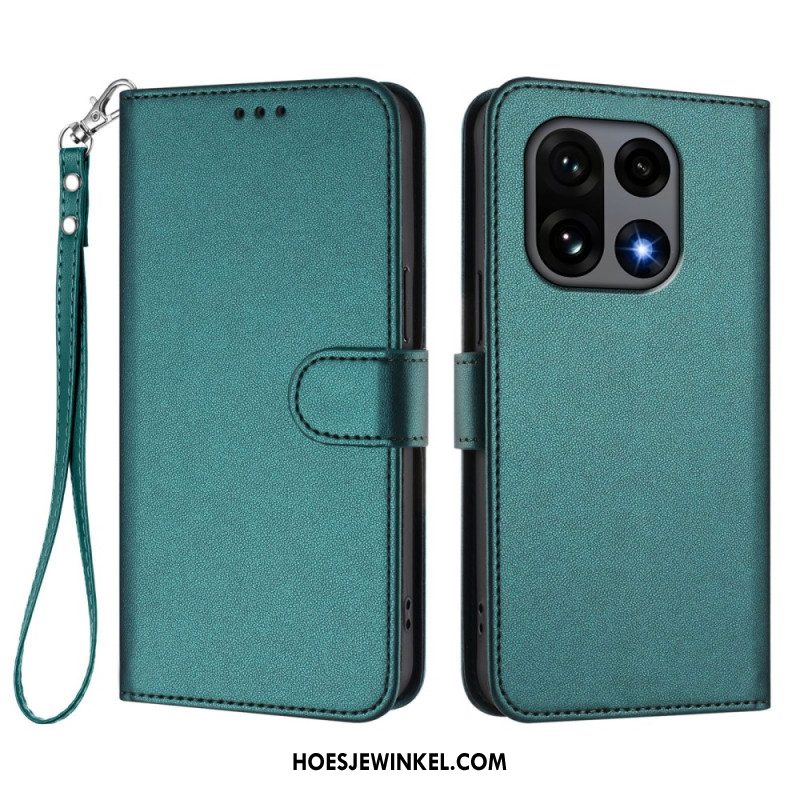 Folio-hoesje Oneplus 15 Telefoonhoesje Effen Met Riempje