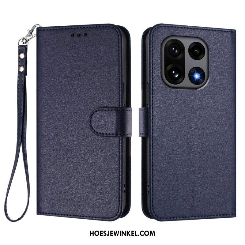 Folio-hoesje Oneplus 15 Telefoonhoesje Effen Met Riempje