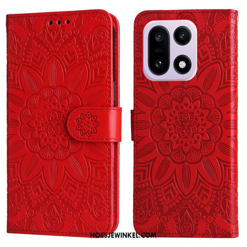 Folio-hoesje Oneplus 15 Telefoonhoesje Zonnebloempatroon