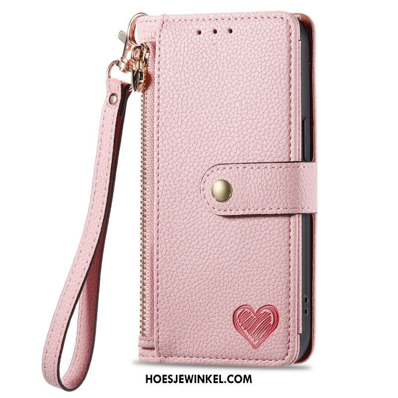 Folio-hoesje Oneplus Nord 4 Telefoonhoesje Portemonnee Met Hartvormige Rfid-blokkering