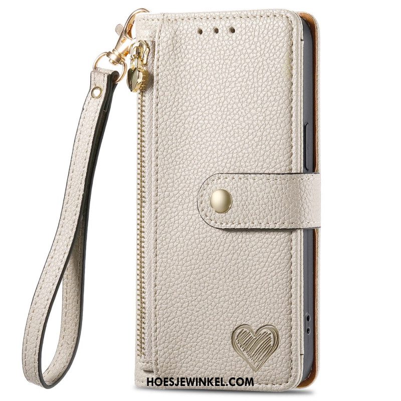 Folio-hoesje Oneplus Nord 4 Telefoonhoesje Portemonnee Met Hartvormige Rfid-blokkering