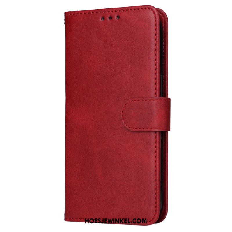 Folio-hoesje Oppo Reno 11 5g Telefoonhoesje Effen Leereffect Met Riem