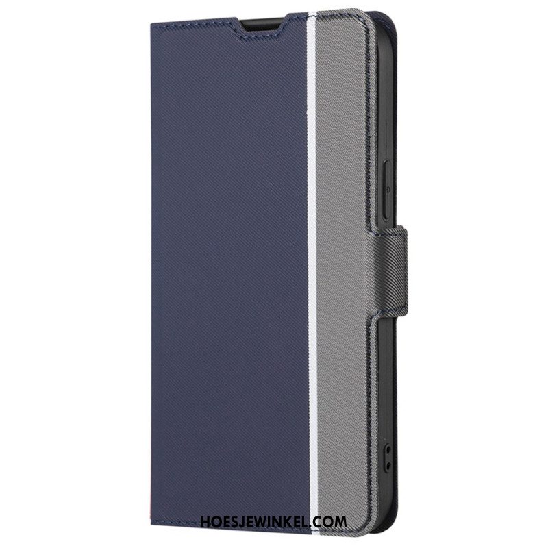 Folio-hoesje Oppo Reno 11f 5g Telefoonhoesje Tweekleurige Kepertextuur