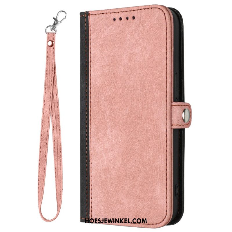 Folio-hoesje Oppo Reno 12 5g Tweekleurig Met Riempje