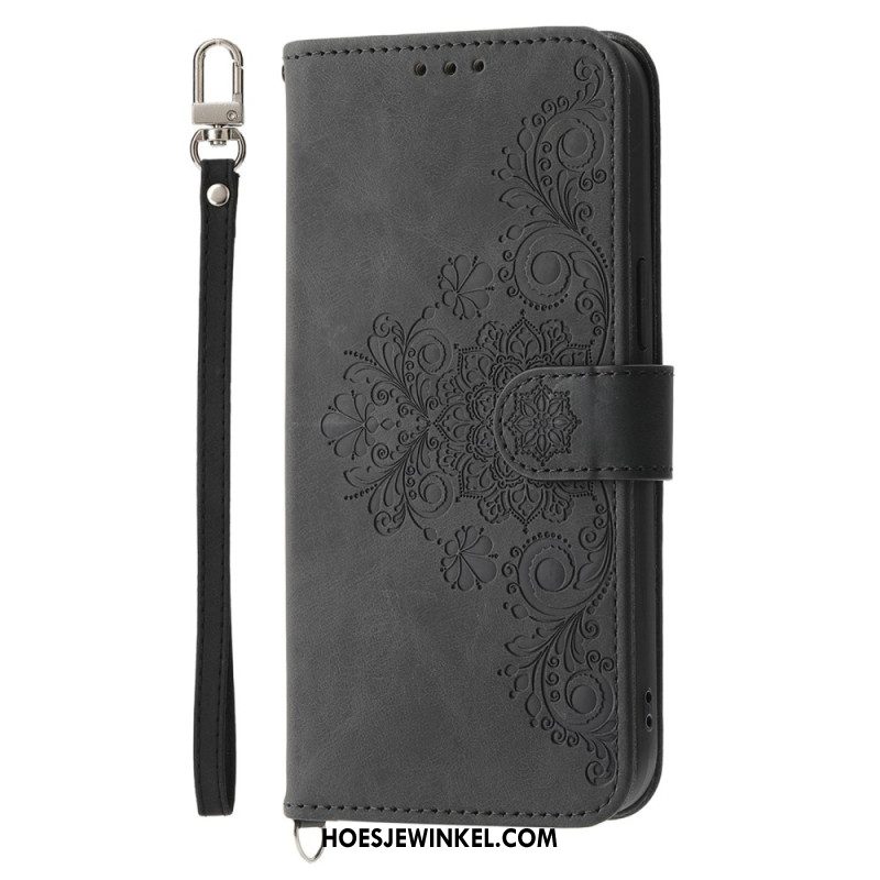 Folio-hoesje Oppo Reno 14 5g Bloemenpatroon En Bandjes