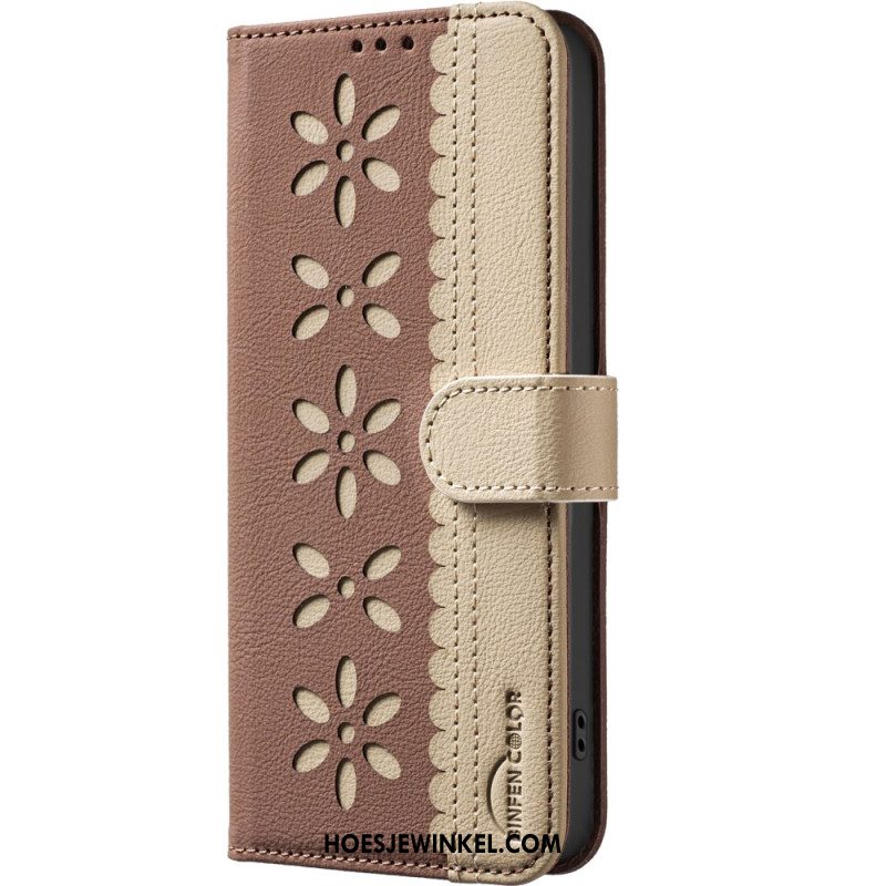 Folio-hoesje Oppo Reno 14f 5g Telefoonhoesje Bloemenprint (binfen-kleur)