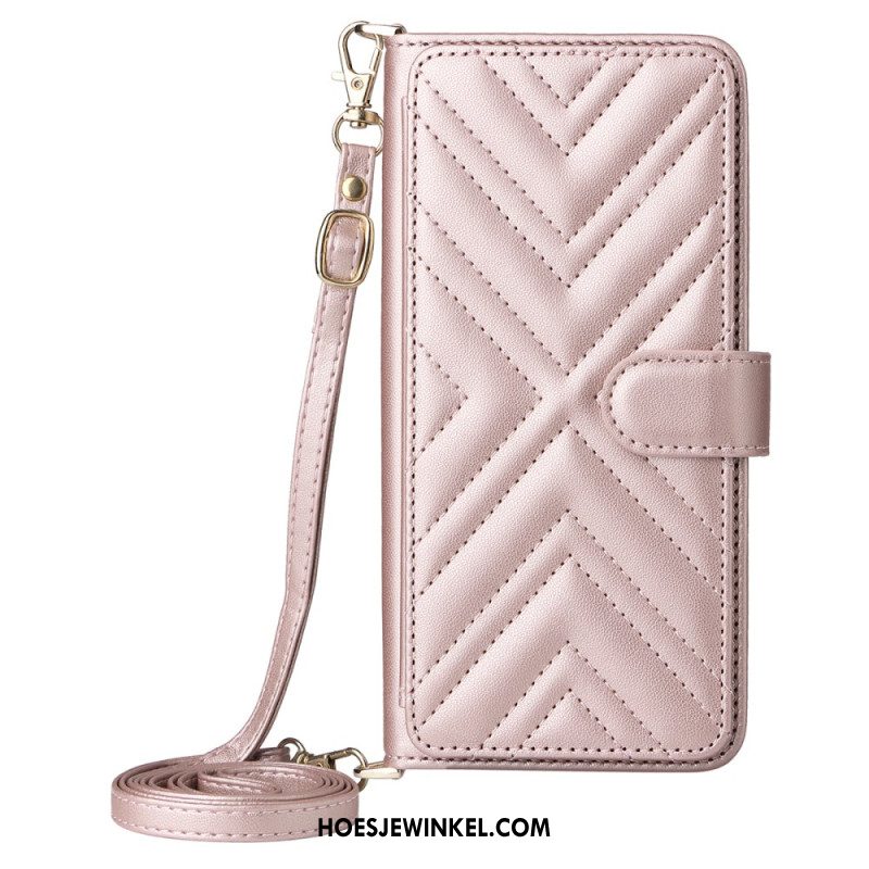 Folio-hoesje Oppo Reno 14f 5g Telefoonhoesje Premium Design Met Schouderband En Draagkoord