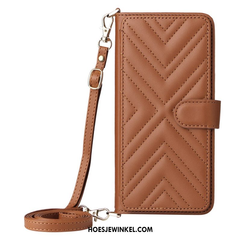 Folio-hoesje Oppo Reno 14f 5g Telefoonhoesje Premium Design Met Schouderband En Draagkoord