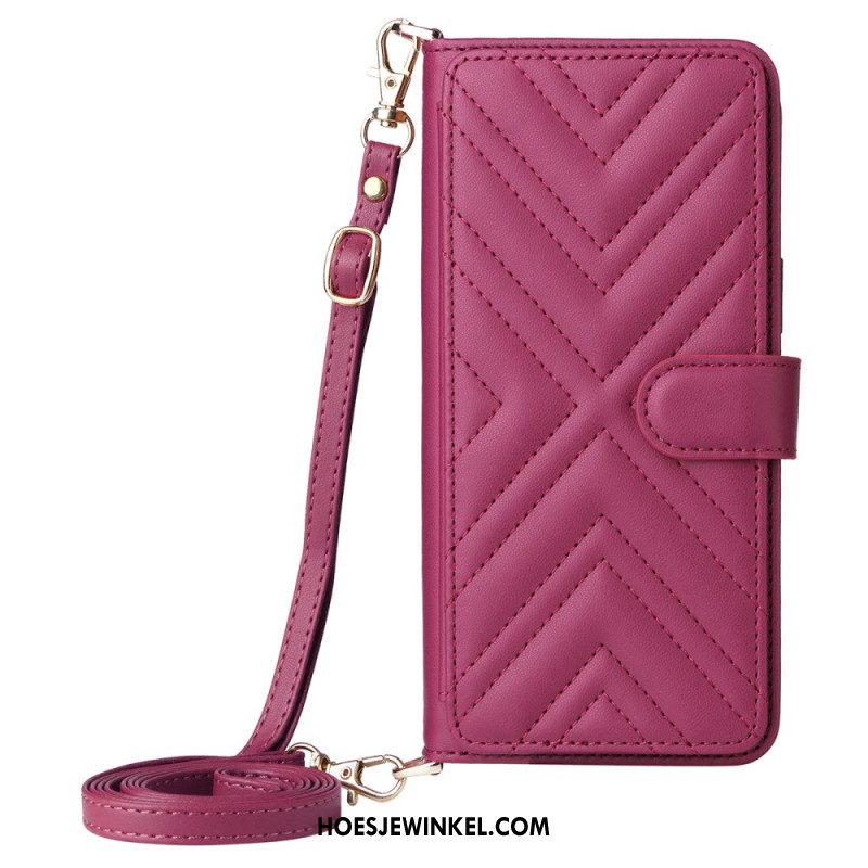 Folio-hoesje Oppo Reno 14f 5g Telefoonhoesje Premium Design Met Schouderband En Draagkoord