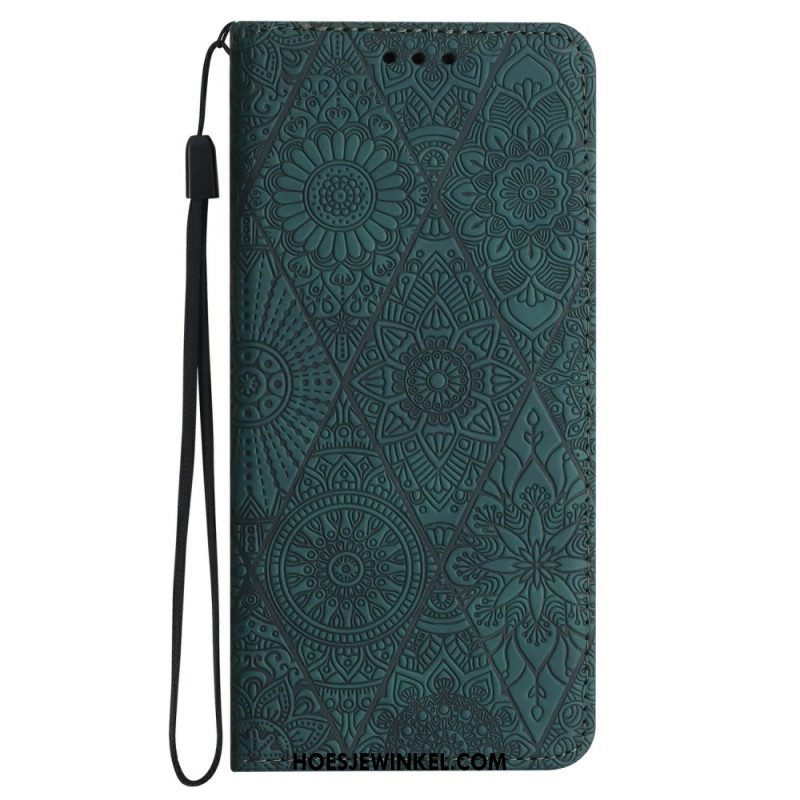 Folio-hoesje Samsung Galaxy A16 5g Telefoonhoesje Bloemmotief En Riem