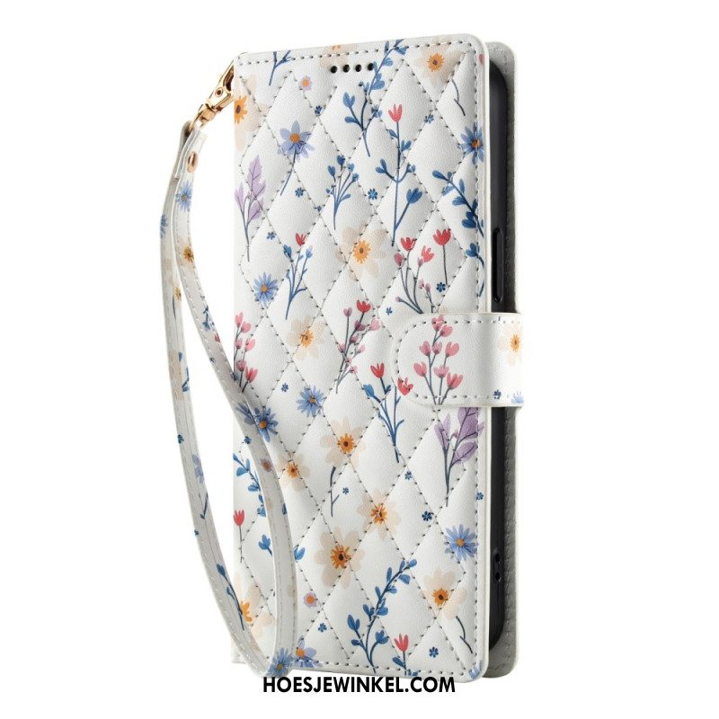 Folio-hoesje Samsung Galaxy A17 4g / 5g Telefoonhoesje Portemonnee Met Bloemenprint