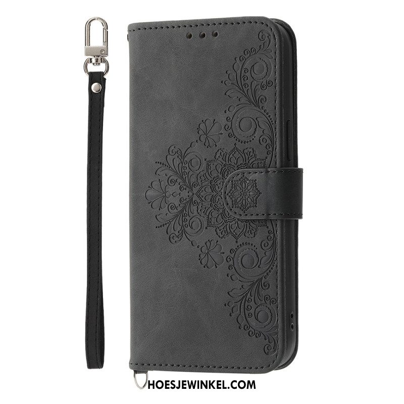 Folio-hoesje Samsung Galaxy A17 4g / 5g Telefoonhoesje Portemonnee Met Kant En Suède-effect