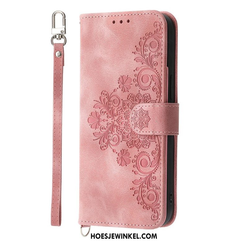 Folio-hoesje Samsung Galaxy A17 4g / 5g Telefoonhoesje Portemonnee Met Kant En Suède-effect