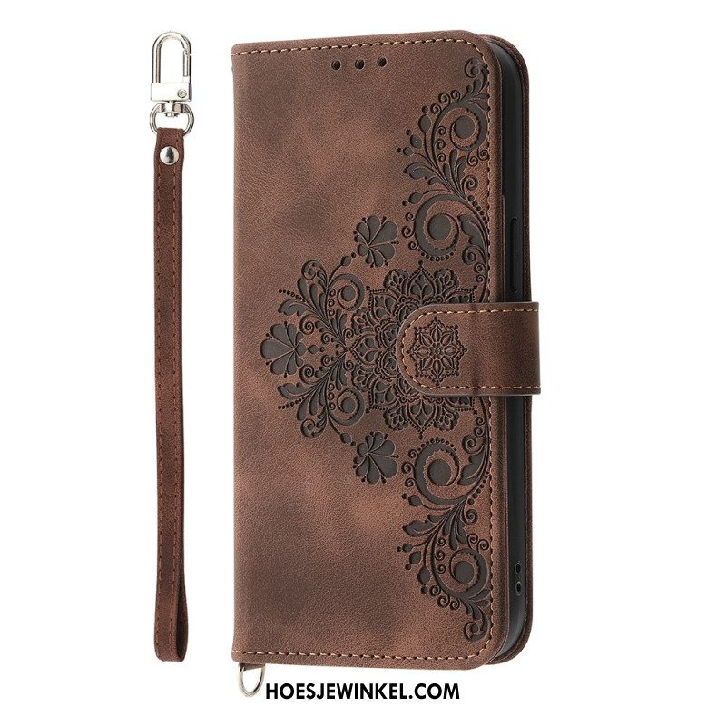 Folio-hoesje Samsung Galaxy A17 4g / 5g Telefoonhoesje Portemonnee Met Kant En Suède-effect