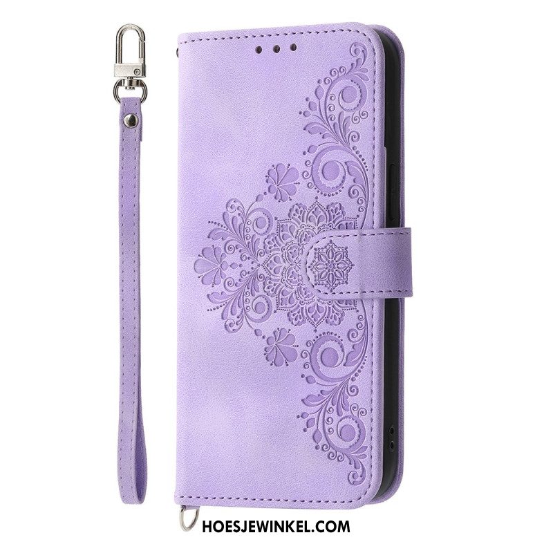 Folio-hoesje Samsung Galaxy A17 4g / 5g Telefoonhoesje Portemonnee Met Kant En Suède-effect