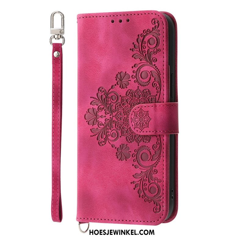 Folio-hoesje Samsung Galaxy A17 4g / 5g Telefoonhoesje Portemonnee Met Kant En Suède-effect