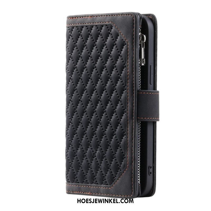 Folio-hoesje Samsung Galaxy A55 5g Telefoonhoesje Gewatteerd Met Riem En Schouderriem