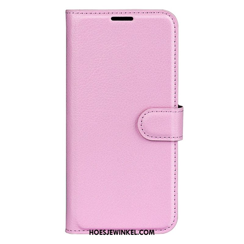 Folio-hoesje Samsung Galaxy A55 5g Telefoonhoesje Klassiek Litchi Kunstleer